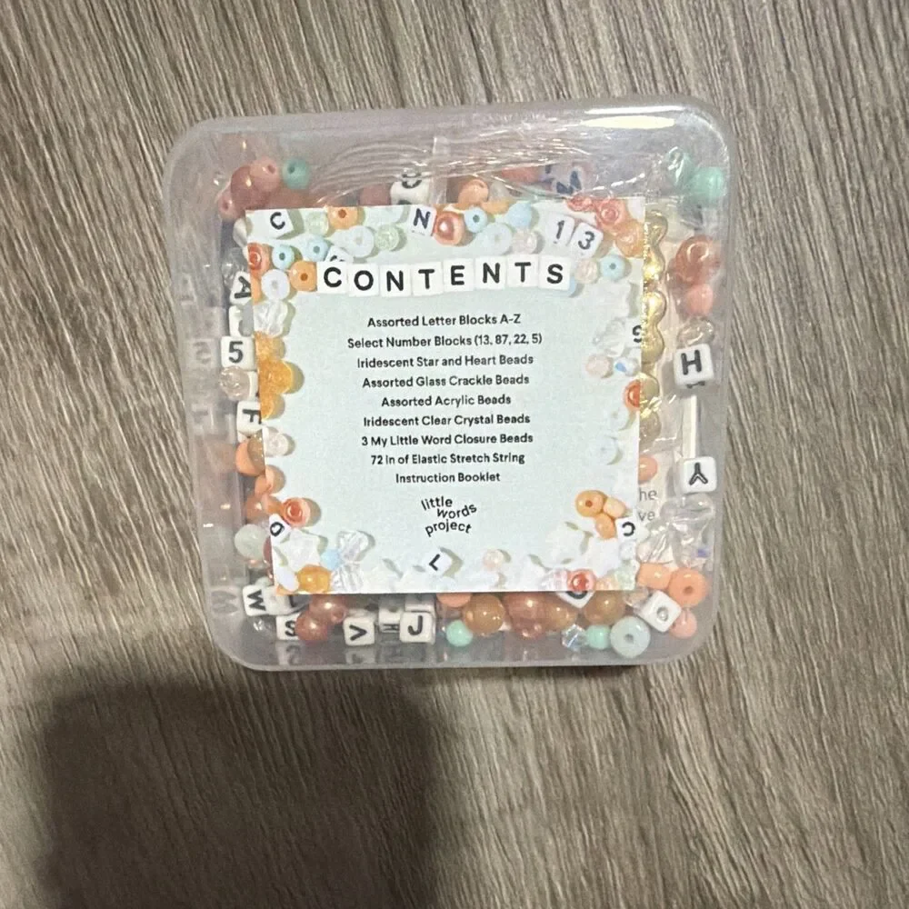 Little Words Project Life of a Bead Girl Bead Kit w/ A-Z Blocks, String NIP